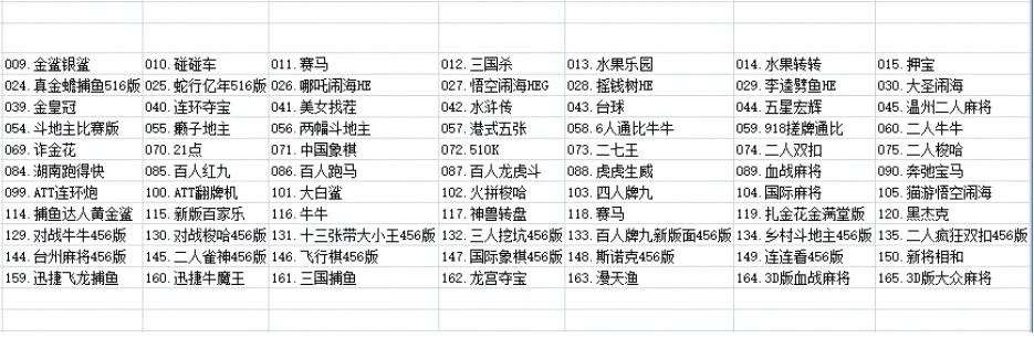 网狐165款源码 165款游戏清单二