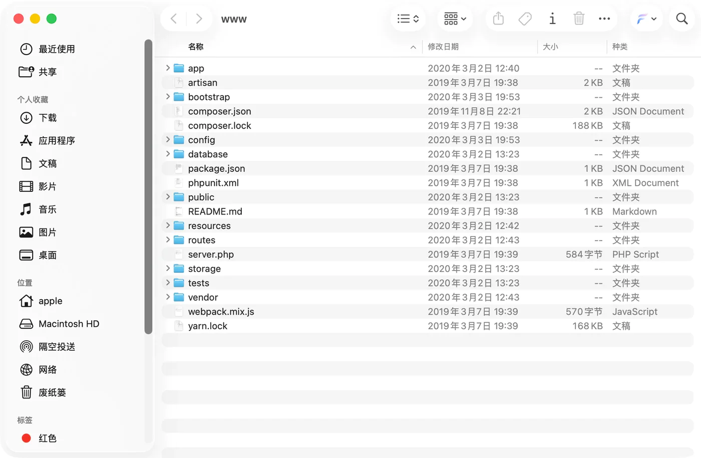 开元 Laravel后端源码目录